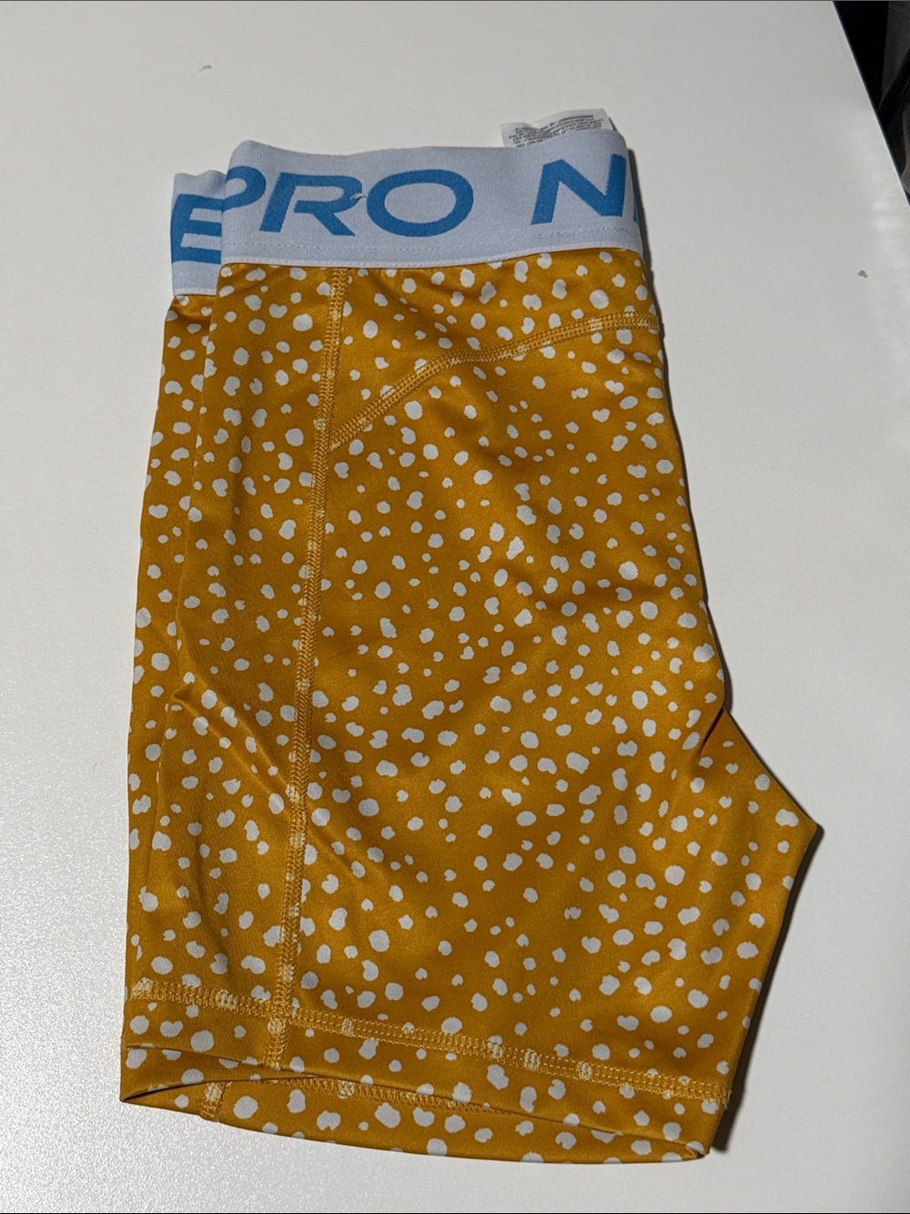 Nike Kids' Mustard Yellow Dot Pro Shorts
